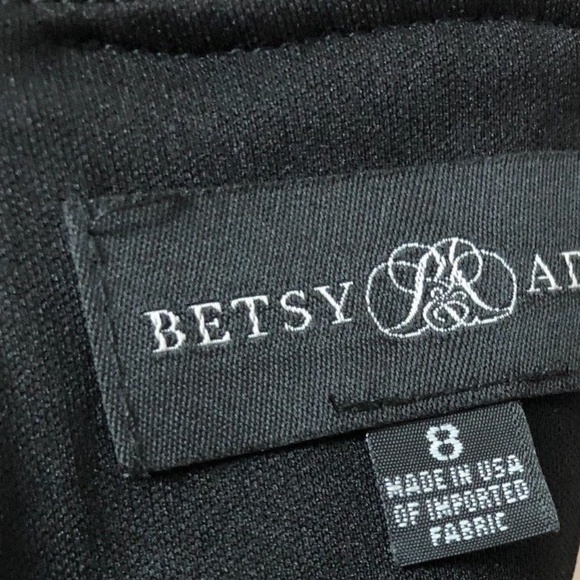 Betsy & Adam Gorgeous Black Off The Shoulder Fit & Flare Lace Trim Dress Size 8 - Picture 12 of 12